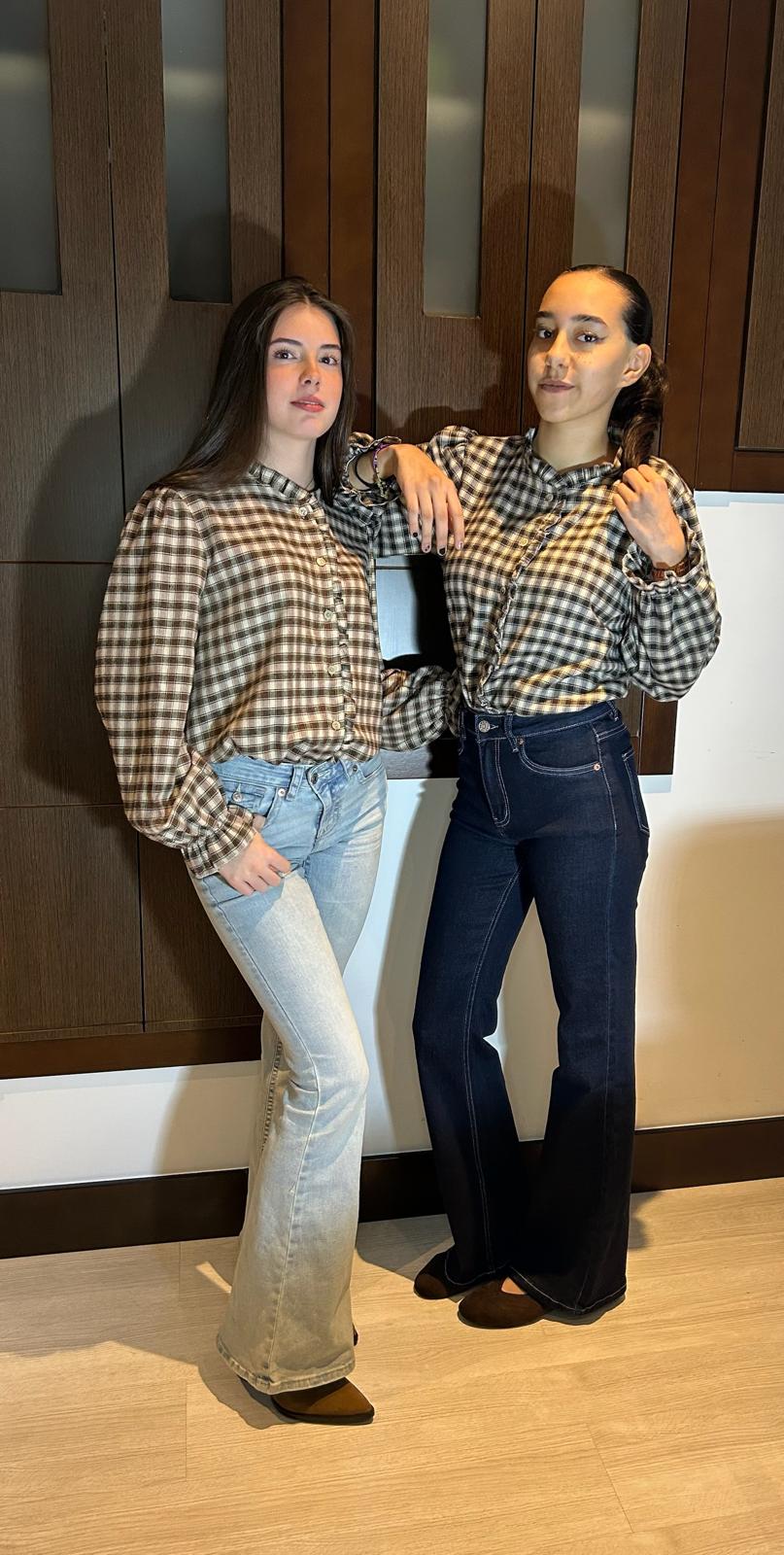 Camisa Cuadros Volante