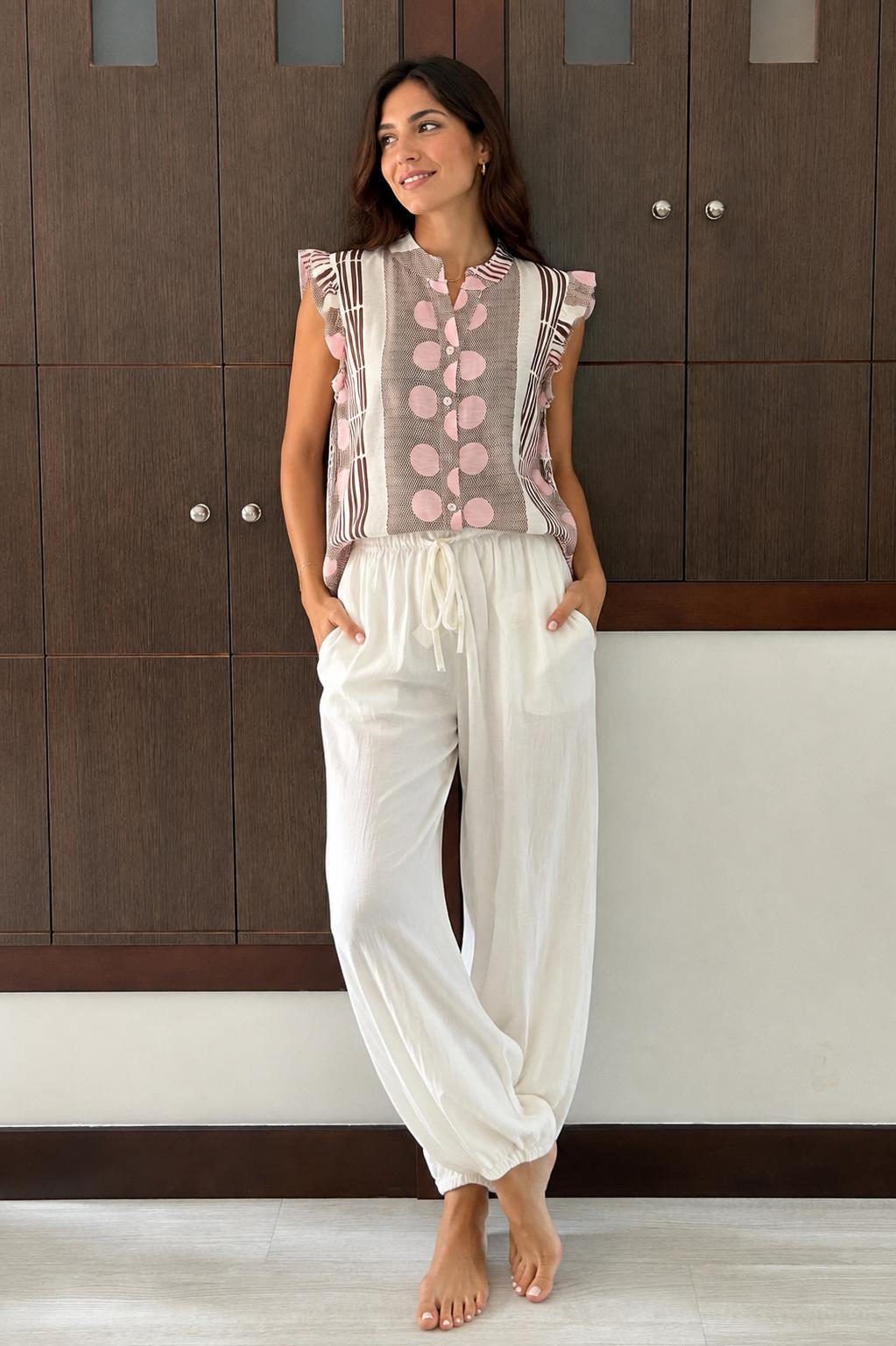 Camisa Estampada C/Volante