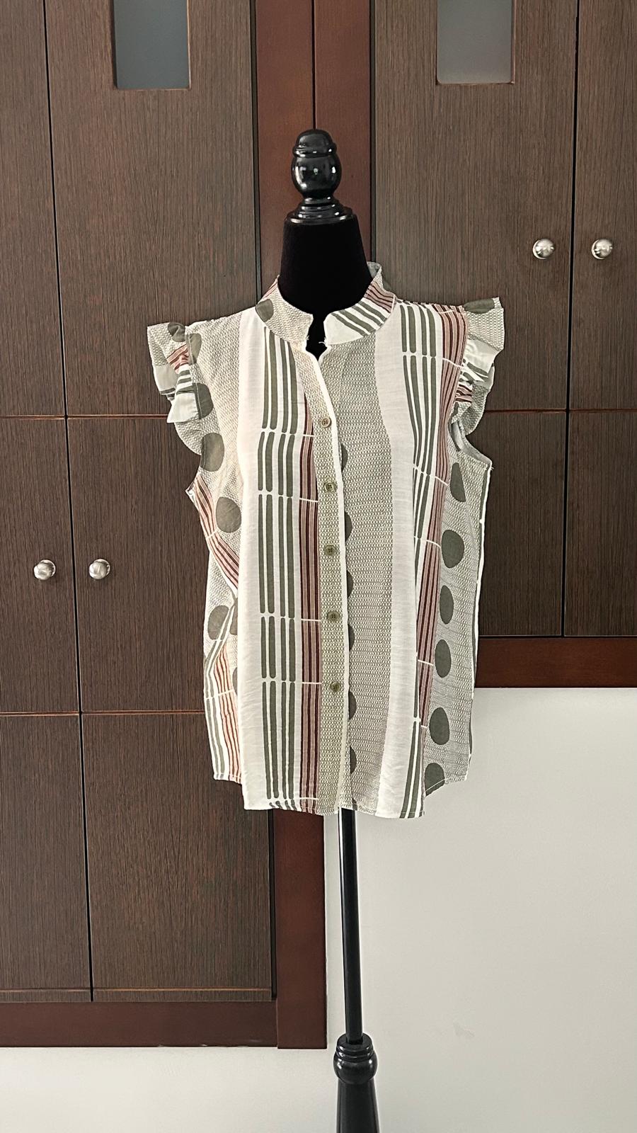 Camisa Estampada C/Volante