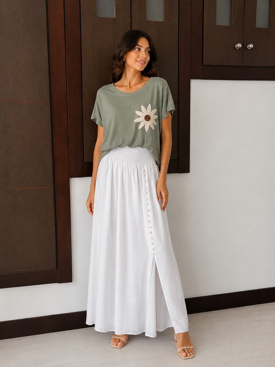 Camiseta Lino "Flor"