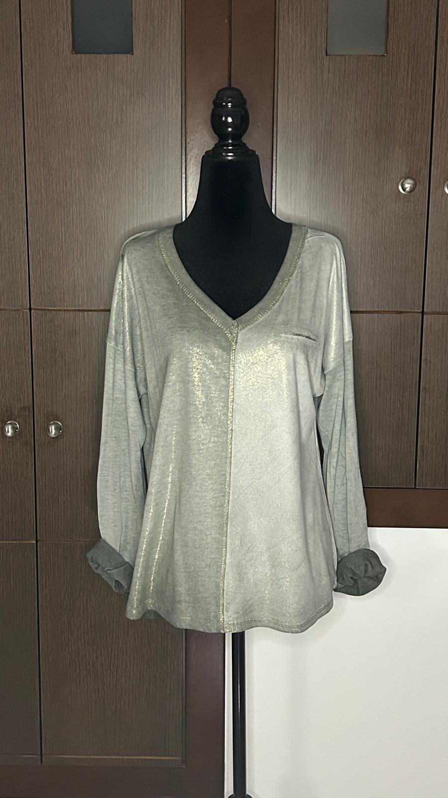 Camiseta Cuello Pico Lurex