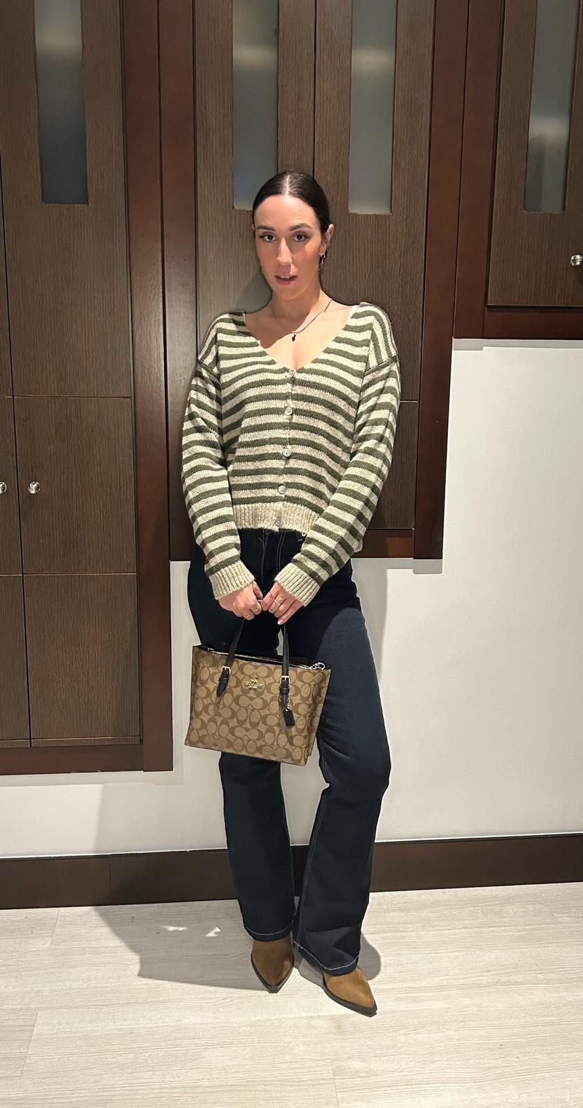 Chaqueta Lana en pico-rayas