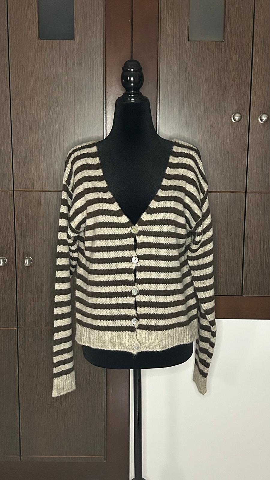 Chaqueta Lana en pico-rayas