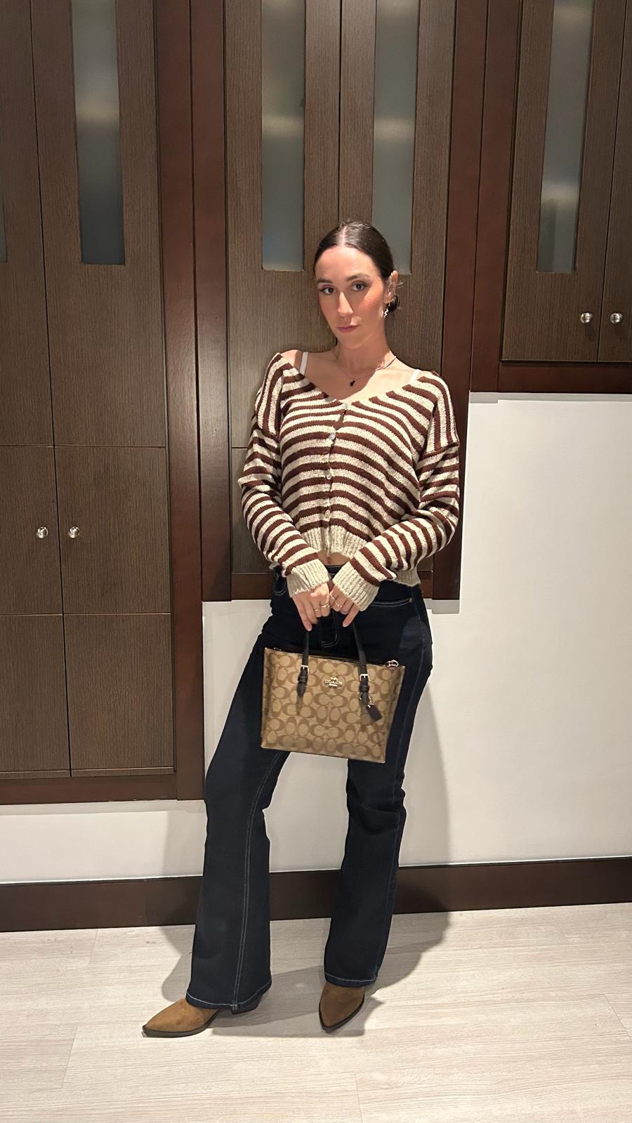 Chaqueta Lana en pico-rayas