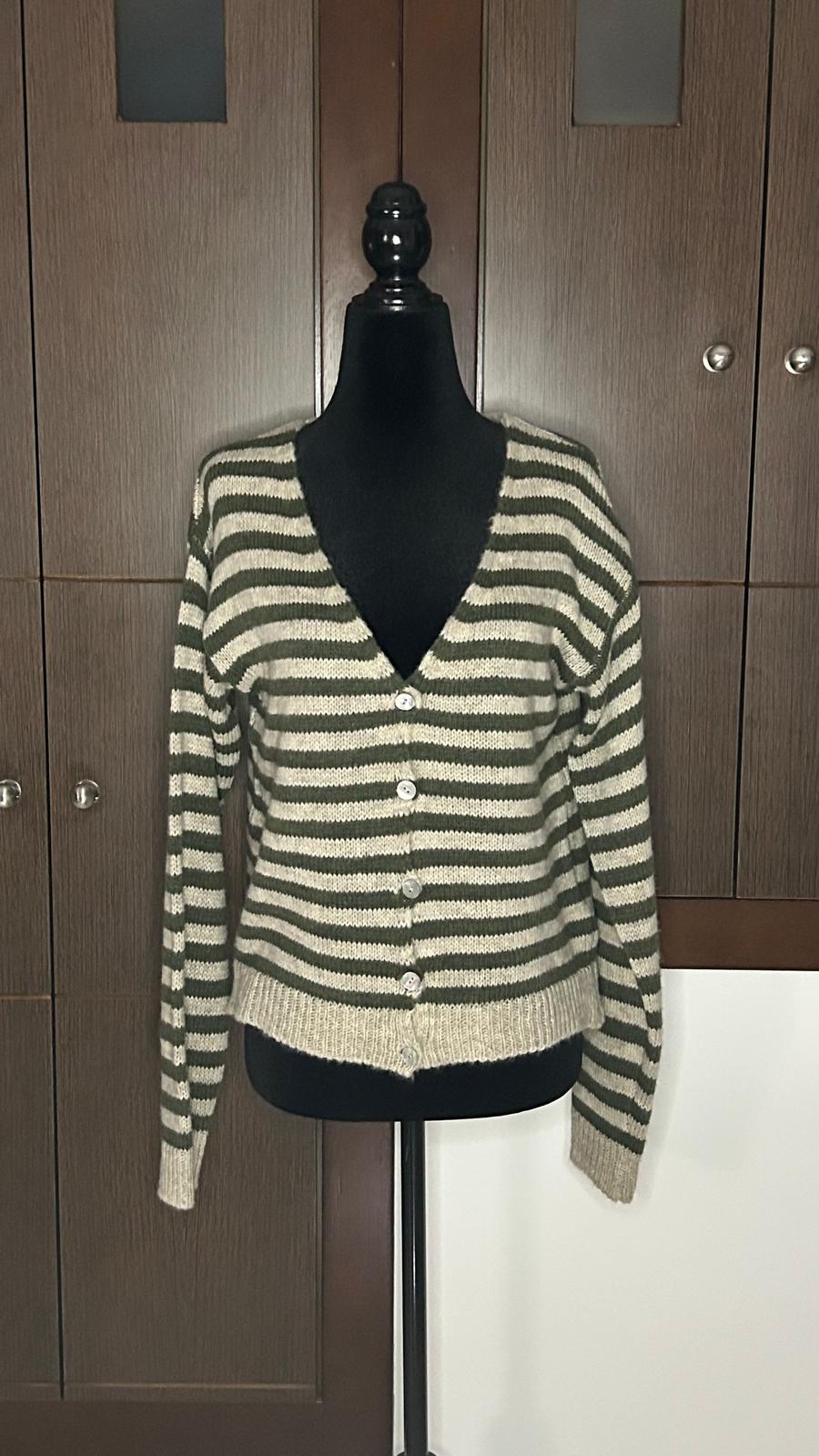 Chaqueta Lana en pico-rayas