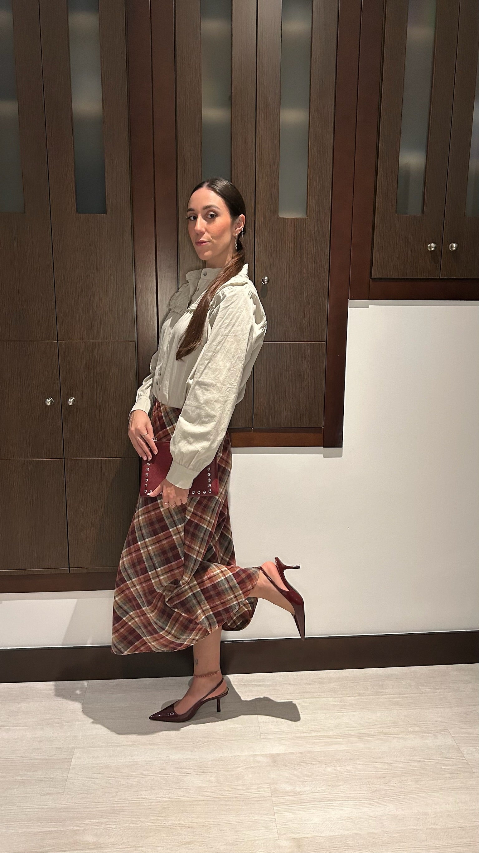 Falda Franela Burdeos