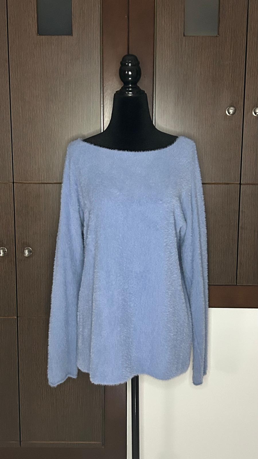 Jersey fino de pelo con cuello redondo