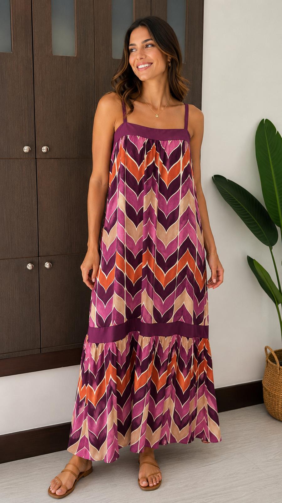 Vestido Escamas Con Volante