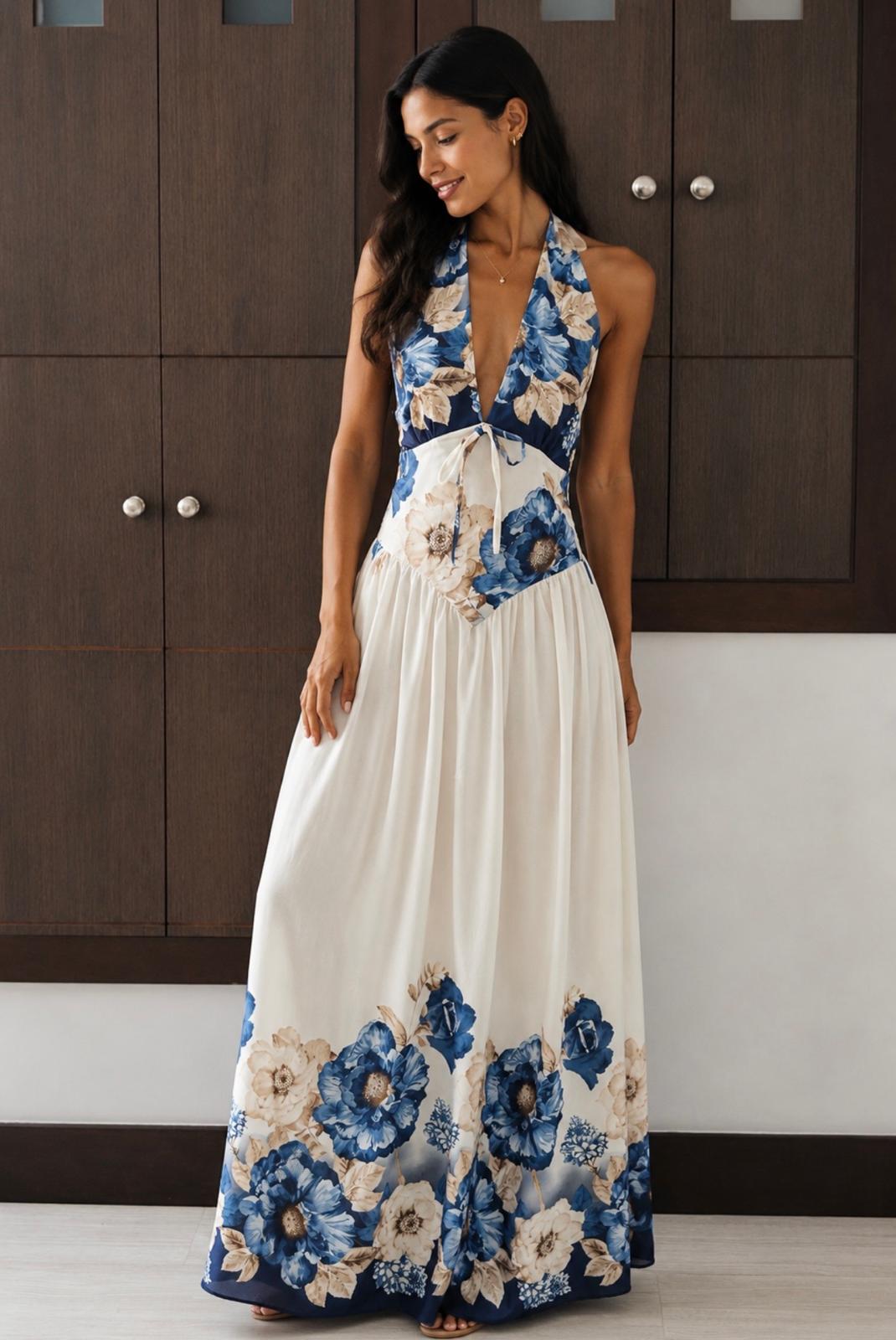 Vestido Halter Estampado