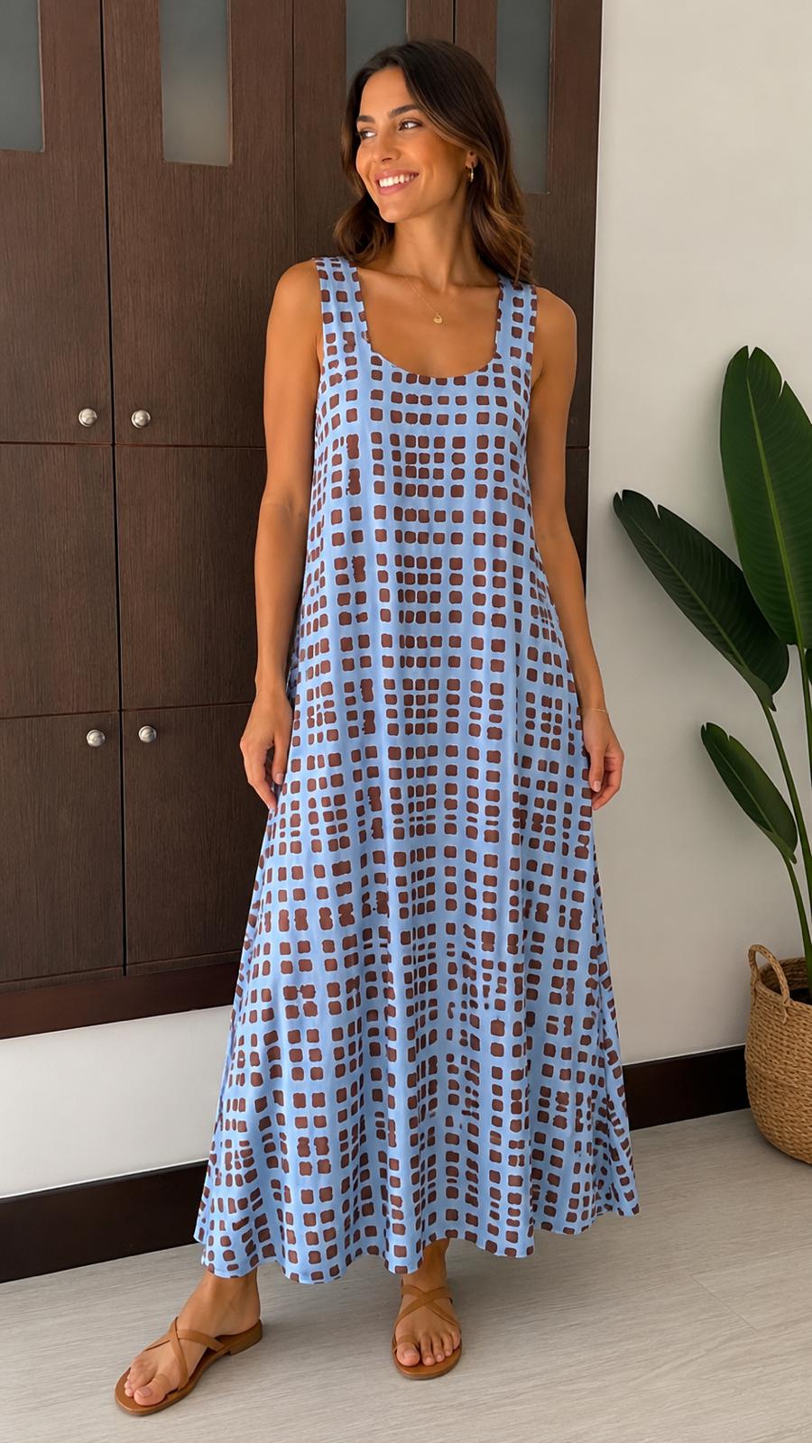Vestido Lycra Cuadrilletes