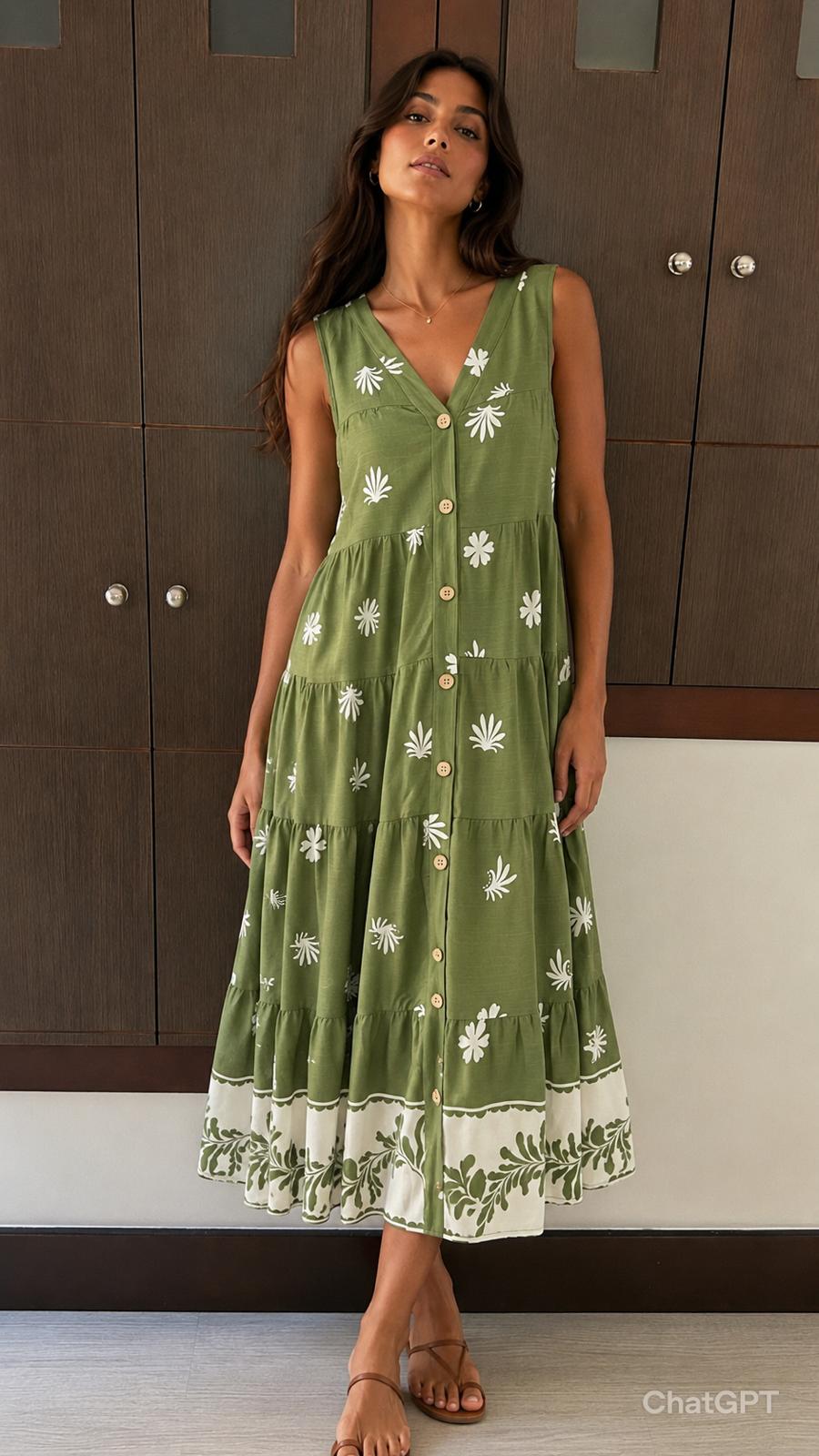 Vestido Midi Estampado