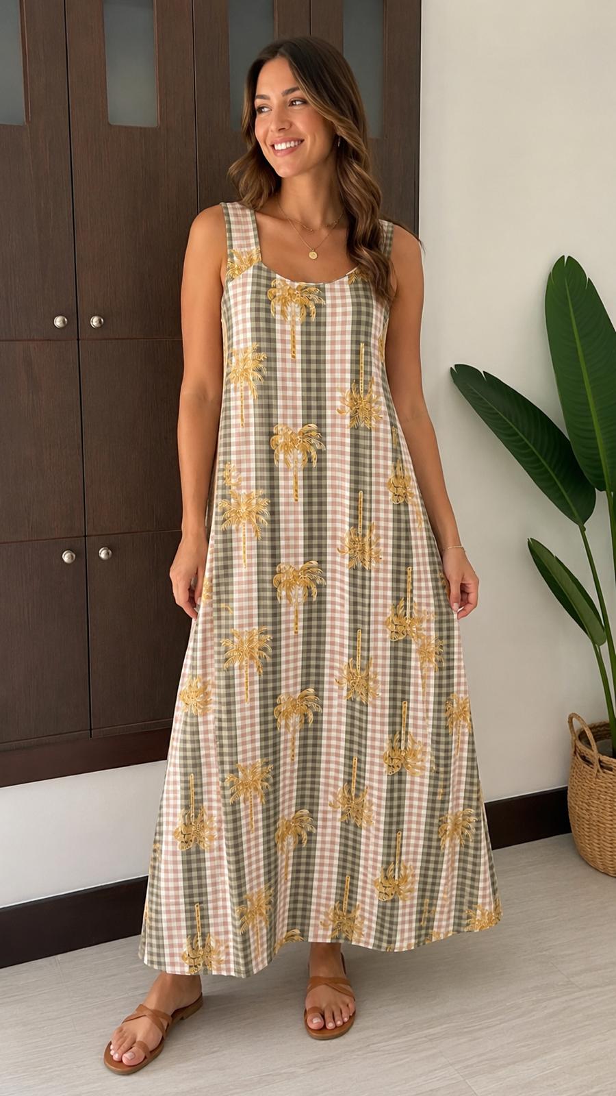 Vestido Vichy Palmeras