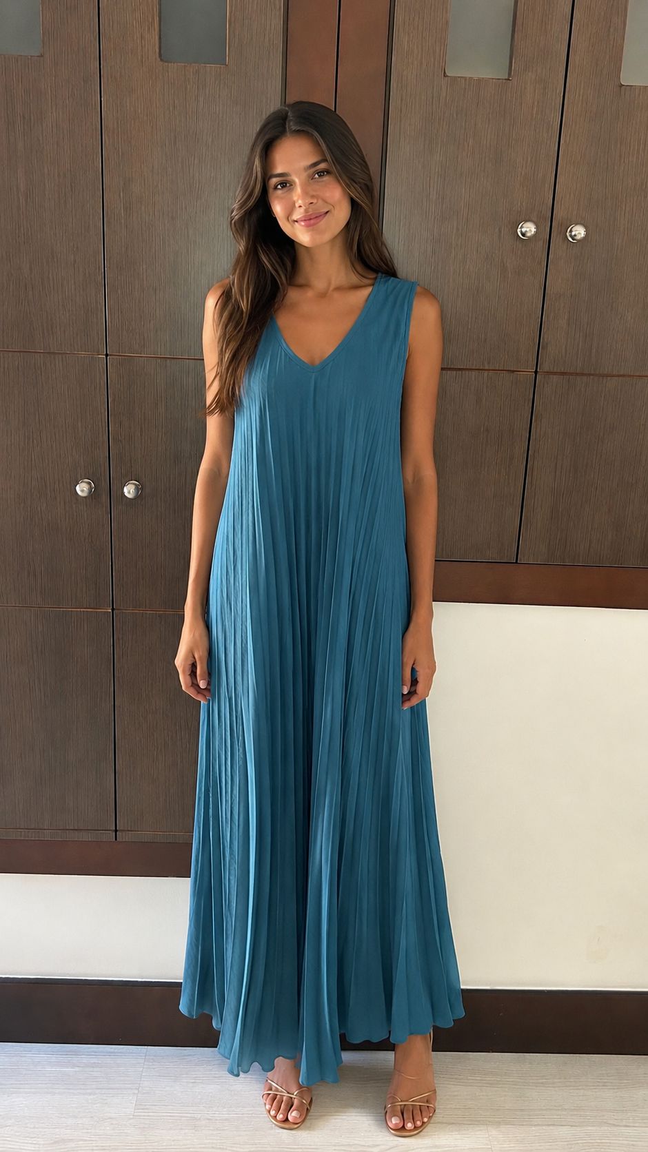 Vestido Largo Plisado "Curvy"