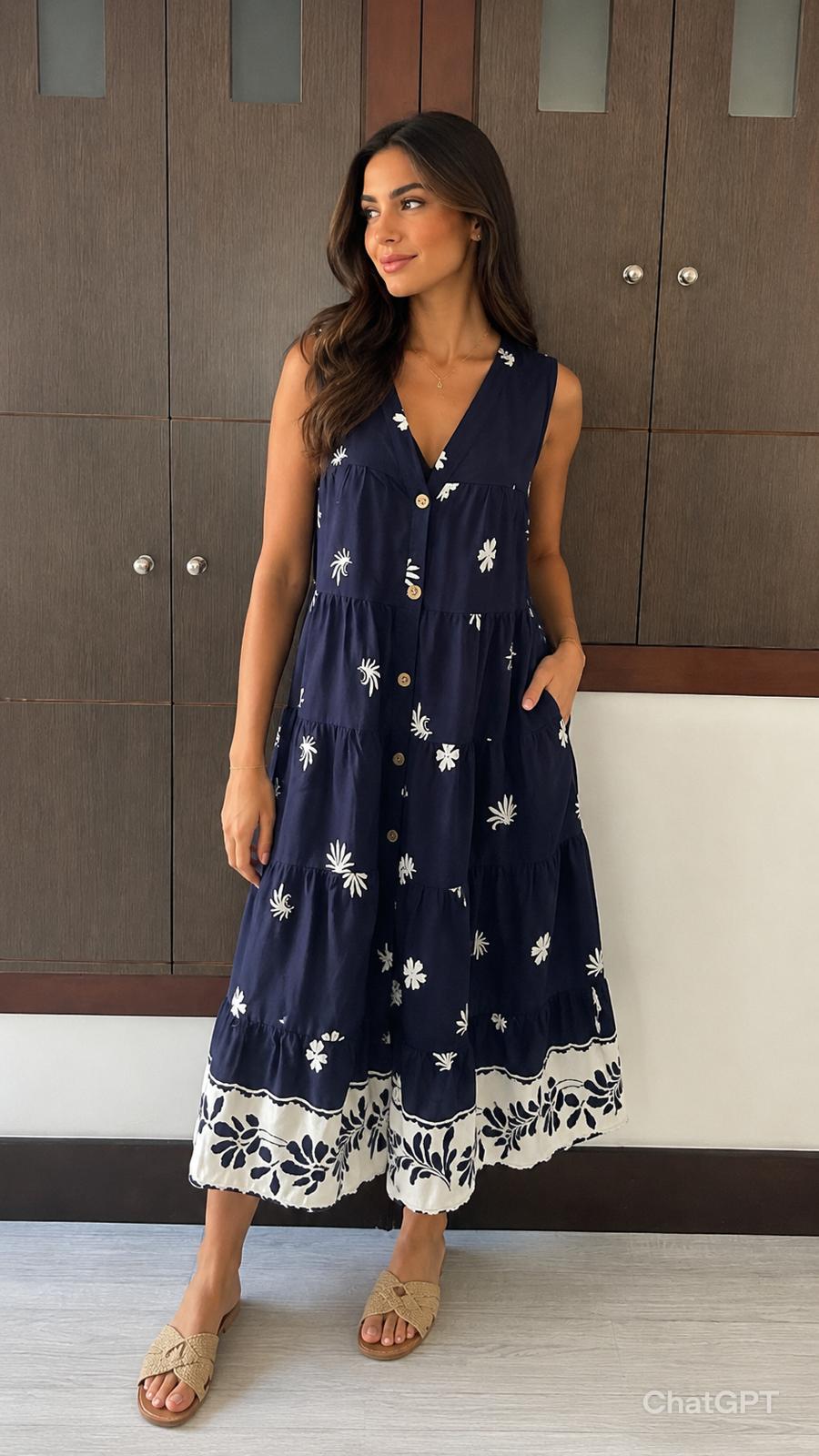 Vestido Midi Estampado